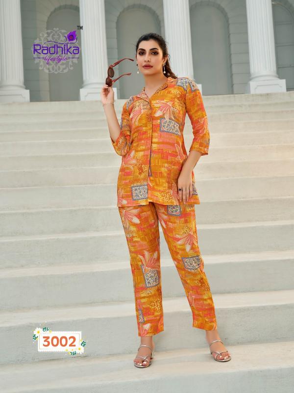 Radhika Cord Vol 3 Fancy Muslin Wear Top With Bottom Collection